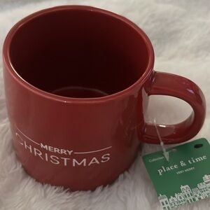 Place & Time Red Merry Christmas Mug 16 oz